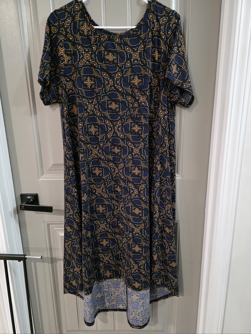 Lularoe Womans XL Short Sleeve Geometric Print Dress High Low